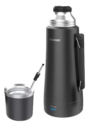 TERMO ELECTRICO MARCA PEABODY ET1001N E- TERMO 1LT+ MATE Y BOMBILLA COLOR NEGRO