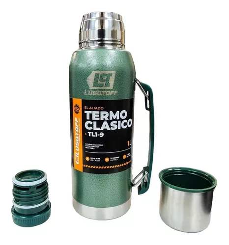 TERMO ACERO INOXIDABLE LUSQTOFF 1 LITRO FRIO/ CALOR COLOR VERDE