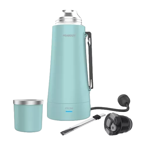 TERMO ELECTRICO MARCA PEABODY ET1001N E- TERMO 1LT+ MATE Y BOMBILLA CELESTE
