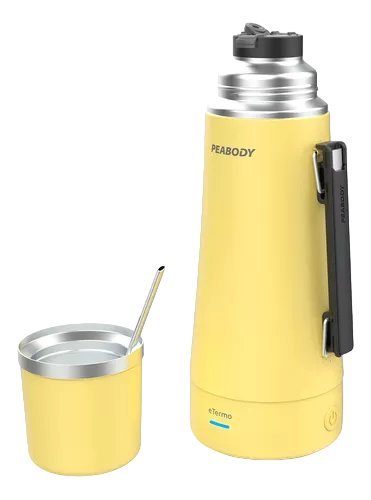 TERMO ELECTRICO MARCA PEABODY ET1001N E- TERMO 1LT+ MATE Y BOMBILLA AMARILLO