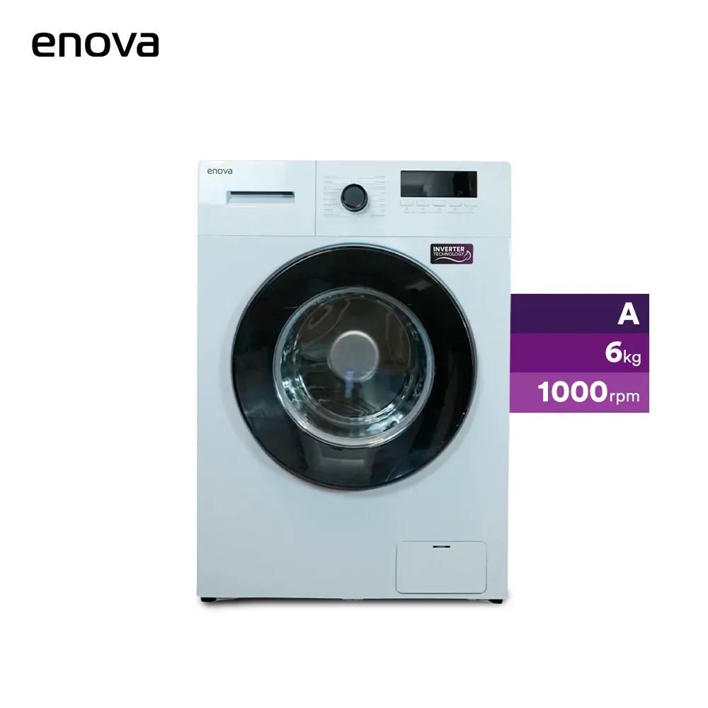 LAVARROPAS AUTOMATICO ENOVA CARGA FRONTAL 6KG  MOTOR INVERTER 