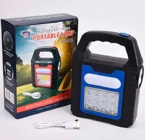 LINTERNA KIT SOLAR PORTATIL PANEL 1 LAMPARA  LED  POWER BANK YD-878B