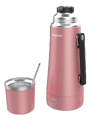 TERMO ELECTRICO MARCA PEABODY ET1001N E- TERMO 1LT+ MATE Y BOMBILLA COLOR ROSE GOLD