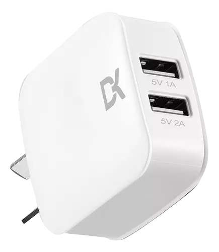 CARGADOR DE PARED DOBLE PUERTO DEKKIN