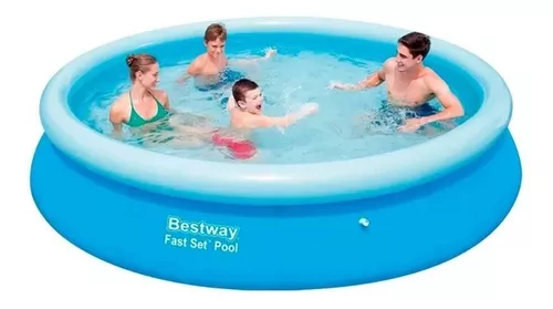 PILETA DE LONA CON ARO INFLABLE REDONDA