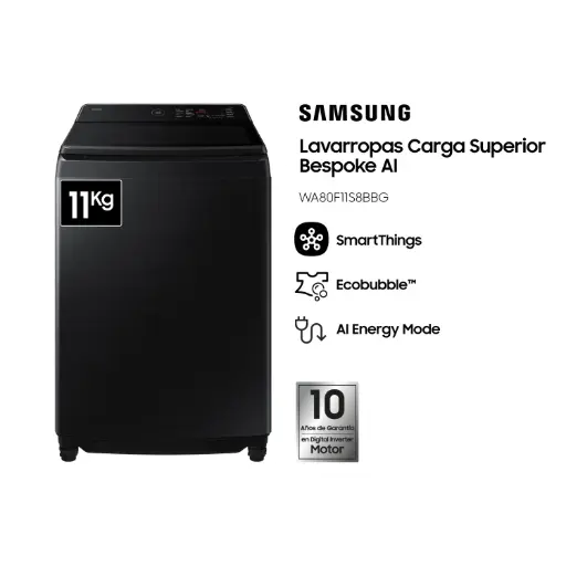LAVARROPAS SAMSUNG CARGA SUPERIOR 11KG BLACK 
